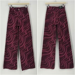 H&M Wide Leg Printed Jeans